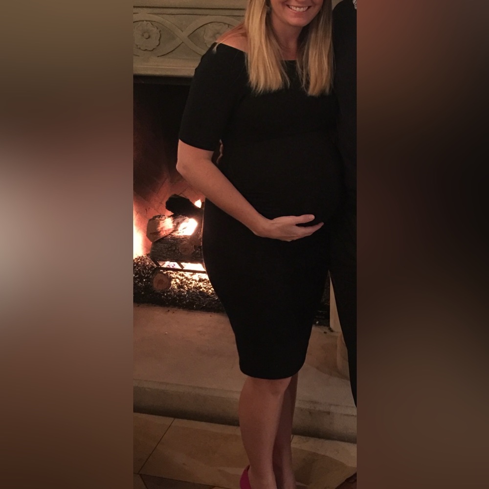 ASOS Black Off The Shoulder Maternity Dress, Small